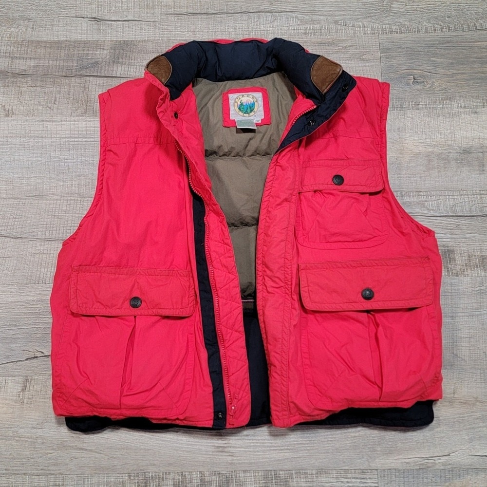 Forest Club VTG Goose‎ Down Feathers Tactical Fisherman Utility Vest Mens Medium